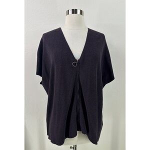 Lilla P Casual V-Neck Zip Up Top